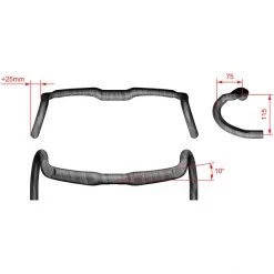 Fsa Cintres Vélo De Route K-Wing AGX Guidon Ø31,8mm Carbon, Noir